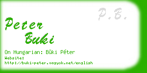 peter buki business card