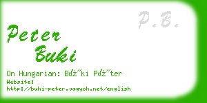 peter buki business card